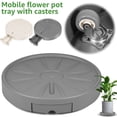 thumbnail image 3 of Threns Plant Stand with Wheels 13.2 Inch Rolling Plant Stands with Water Storage Frosted Round Plant Dolly with 360° Casters Loading Capacity 330lbs, 3 of 9