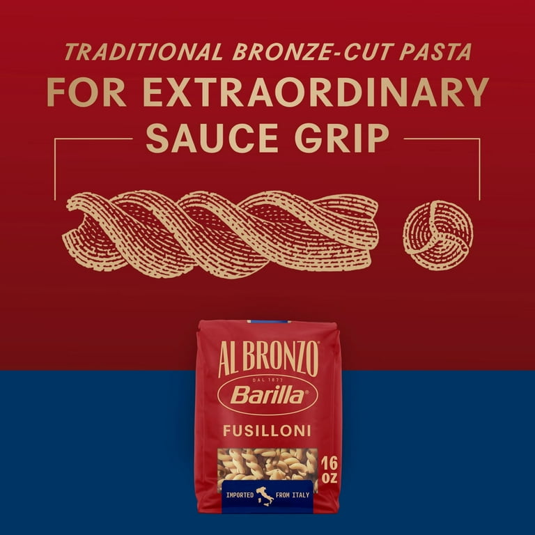 Barilla Al Bronzo Bronze Cut Fusilloni Pasta, 16 oz. - Walmart.com