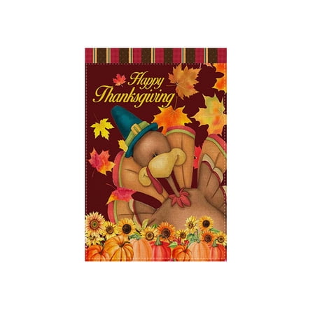 Bobasndm Thanksgiving Banner Decor Double-sided Washable Fadeless Garden Flag Portable Durable for Party