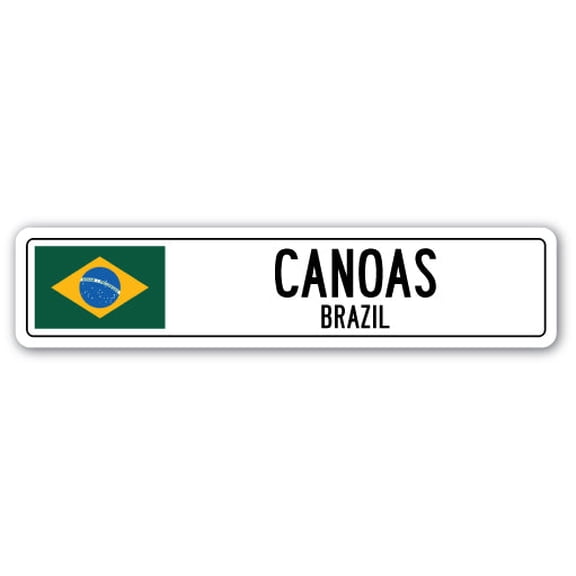 CANOAS BRAZIL Street Sign Brazilian flag city country road wall gift