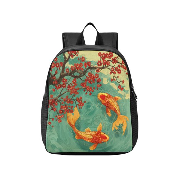 Toddler Backpack Plum Blossom Koi Waterproof Lightweight Backpack Casual Mini Daypack for Daycare & Travel
