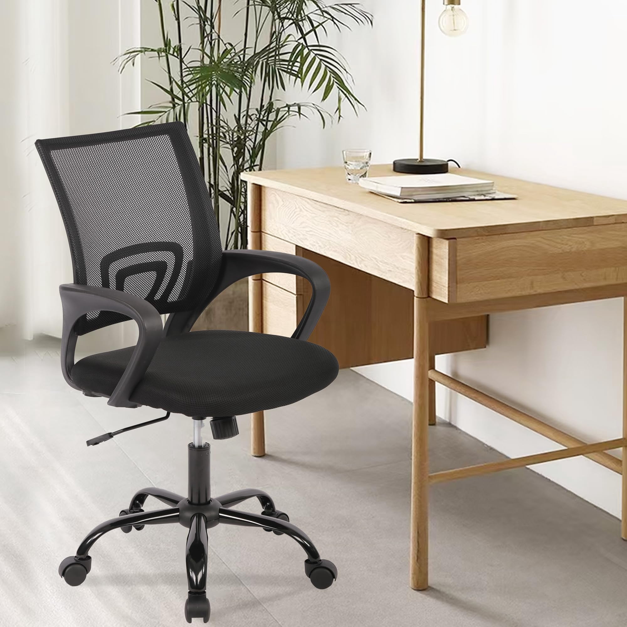PayLessHere Ergonomic Chair , Adjustable Home Office Chair , Lumbar Support ,Swivel Rolling , Black