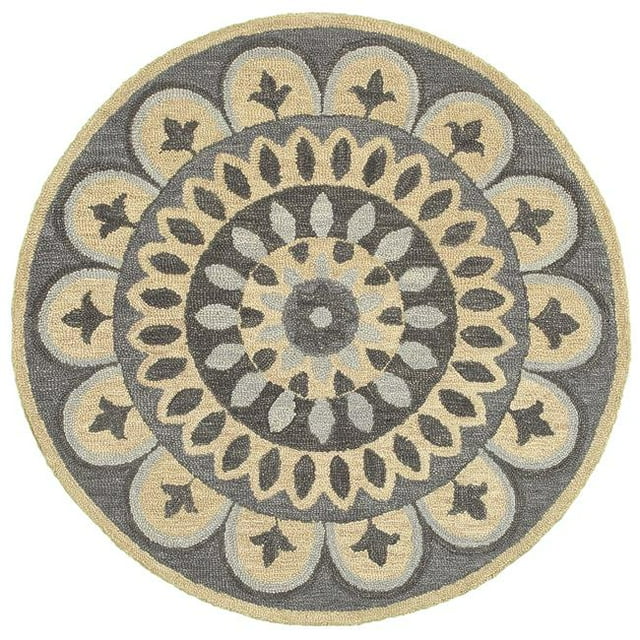 LR Resources DAZZL54054GRY40RD Tapis Rond Éblouissant de 4 Pieds&44; Gris