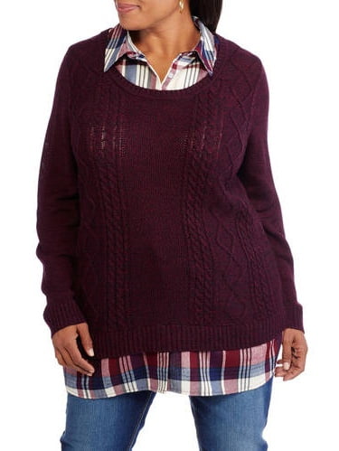 walmart women's plus sweaters