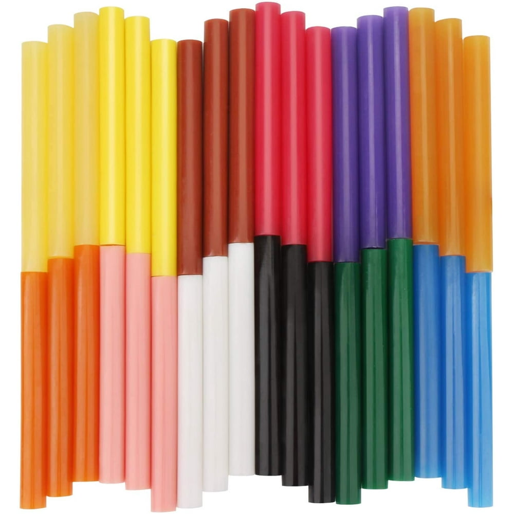 Windfall 30Pcs/Set Colored Hot Glue Sticks, Hot Melt Glue Sticks Full