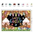 thumbnail image 5 of 7×5FT Spring Easter Backdrop Easter Bunny Backdrop Glitter Bunny Rabbit Colorful Eggs Floral Decorations Wooden Wall Photo Background, 5 of 6