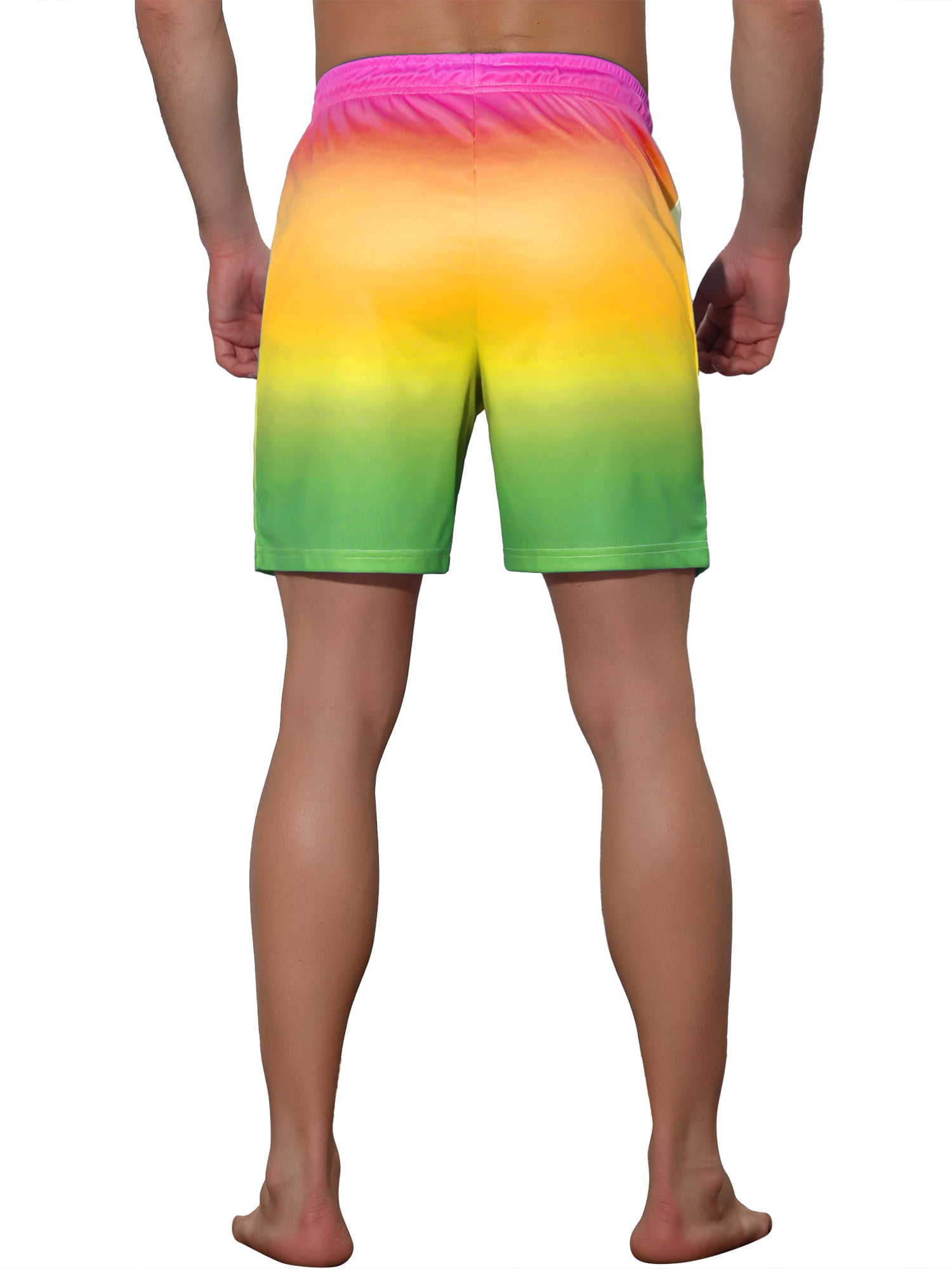 DARING DIVA Men's Drawstring Waist Beach Swimwear Shorts for Adventure 34 Yellow