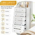 thumbnail image 4 of Ktaxon Large 7 Drawers Dresser Chests for Bedroom, Wood Chset of Drawers, Dressers Organizer for Bedroom, Living Room,Hallway, White, 4 of 14