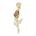 thumbnail image 2 of 14k Tricolor Gold, Long Stem Rose Flower Pendant Charm 12mm, 2 of 3