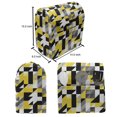 thumbnail image 5 of Yellow and White Lounger Chair Bag, Geometric Design with Triangles Squares and Houndstooh Inspiration, High Capacity Storage with Handle Container, Lounger Size, Yellow Grey Black, by Ambesonne, 5 of 5