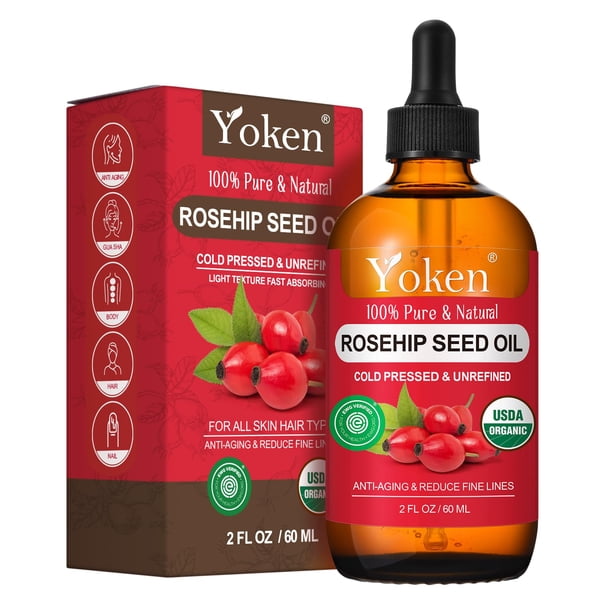 Aceite de semilla de rosa mosqueta Yoken Organic 60 ml para rostro, piel, cabello y uñas