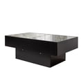 thumbnail image 3 of Extendable Coffee Table, 39" Wood Center Table with Hidden Storage Compartment,Sliding Glass Tabletop, LED Lights,Display Table for Living Room,Office, 3 of 9