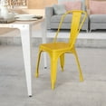 thumbnail image 3 of Flash Furniture Perry Adult Commercial-Grade Metal Indoor/Outdoor Stackable Dining Chair, Yellow, 3 of 13