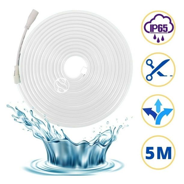 Tira led neon blanco calido flexible unicolor 5 metros solo rollo impermeable DOSYU DY-YL08
