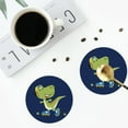 thumbnail image 5 of Balery 6 Pcs Dino Playing Roller Skateleather Coasters Set, Drink Table Cup Coasters For Living Room Kitchen Coffee Decor, 5 of 9