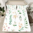 thumbnail image 2 of Castle Fairy Cartoon Flower 3pcs Twin Sheet Sets,Green Leaves Twin Fitted Sheet,Botanical Plants Breathable Flat Sheet,Microfiber Teens Bedroom Decor, 2 of 7