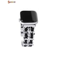 thumbnail image 5 of Spencer Metal & Genuine Leather Compatible with Apple Watch Band Replacement Wristband Adjustable Strap Dressy Jewelry Bracelet For iWatch Band Series SE 6 5 4 3 2 1 "Black, 42mm/44mm"", 5 of 9