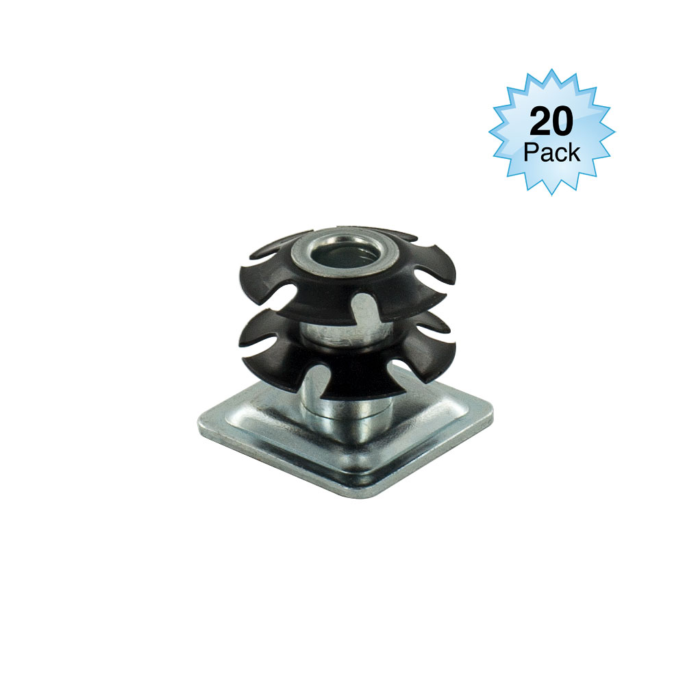 Outwater Square Double Star Metal Caster Insert with Thread DS71366