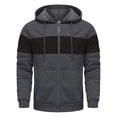 thumbnail image 1 of Pisexur Mens Winter Jacket Man Color Match Drawstring Zipper Pockets Hooded Coat Mens Winter Coat Windbreaker Jacket Warming Jacket, 1 of 8