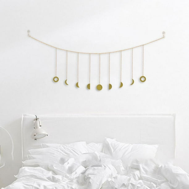 Moon Decor Wall Decorations Handmade Hammered Detailing Boho Accents Wall Decor Moon Phases Wall Art Moon Phases Wall Hanging Bohemian Decor For Bedroom Home Living Room Apartment Walmart Com Walmart Com