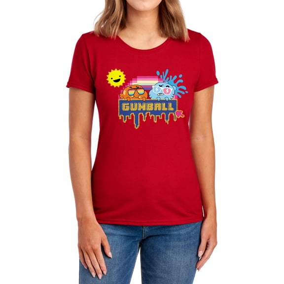 Amazing World of Gumball Sunshine Women's T Shirt, Red, Medium