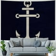 thumbnail image 4 of AWERP Beach Nautical Coral Reef Sea Fan Navy Blue Sailing Lighthouse Starfish Ocean Tapestry Painting, 4 of 6