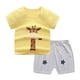 thumbnail image 3 of Conjunto de manga corta para niños Pantalones cortos de manga corta para bebés Ropa de verano para bebés Camiseta de cuello redondo de algodón, 3 of 5