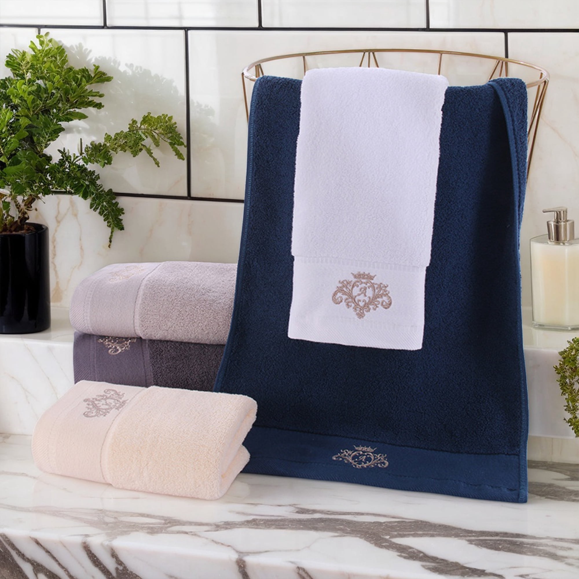 Unique Bargains 2 Packs Cotton Hand Towel Set Soft Towels Beige 13" x 30"