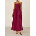 thumbnail image 4 of PRETTYGARDEN Women's Smocked Maxi Dresses Summer Beach Sundress Casual Spaghetti Strap Swing A Line Long Flowy Dress, 4 of 6