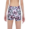 thumbnail image 5 of Aislor Kids Girls V-front Waistband Shorts Breathable Stretchy Bike Shorts Sports Ballet Dance Bottoms Size 2-16 Graffiti Pink 7-8, 5 of 7