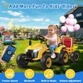thumbnail image 7 of East doll 24 Volt Ride on Toys Car for Kids, Ride-on Tractor with Trailer, Electric Car for Kids, Power EVA Four Wheeler with Remote Control, 4.3Mph, Music Player, LED Light, Yellow, 7 of 7