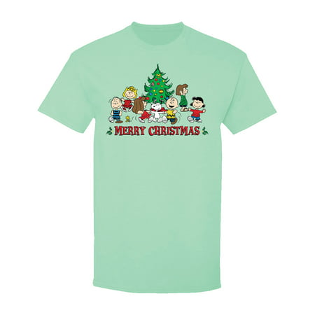 Peanuts Snoopy Gang Dancing Around The Christmas Tree T-Shirt