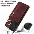 thumbnail image 5 of Nalacover for Samsung A53 5G, Wallet with RFID Credit Card Holder and Zipper Pocket,Drop Protection Flip Cover Ring Holder Kickstand with Double Magnetic Clasp for Samsung Galaxy A53 5G, Winered, 5 of 12
