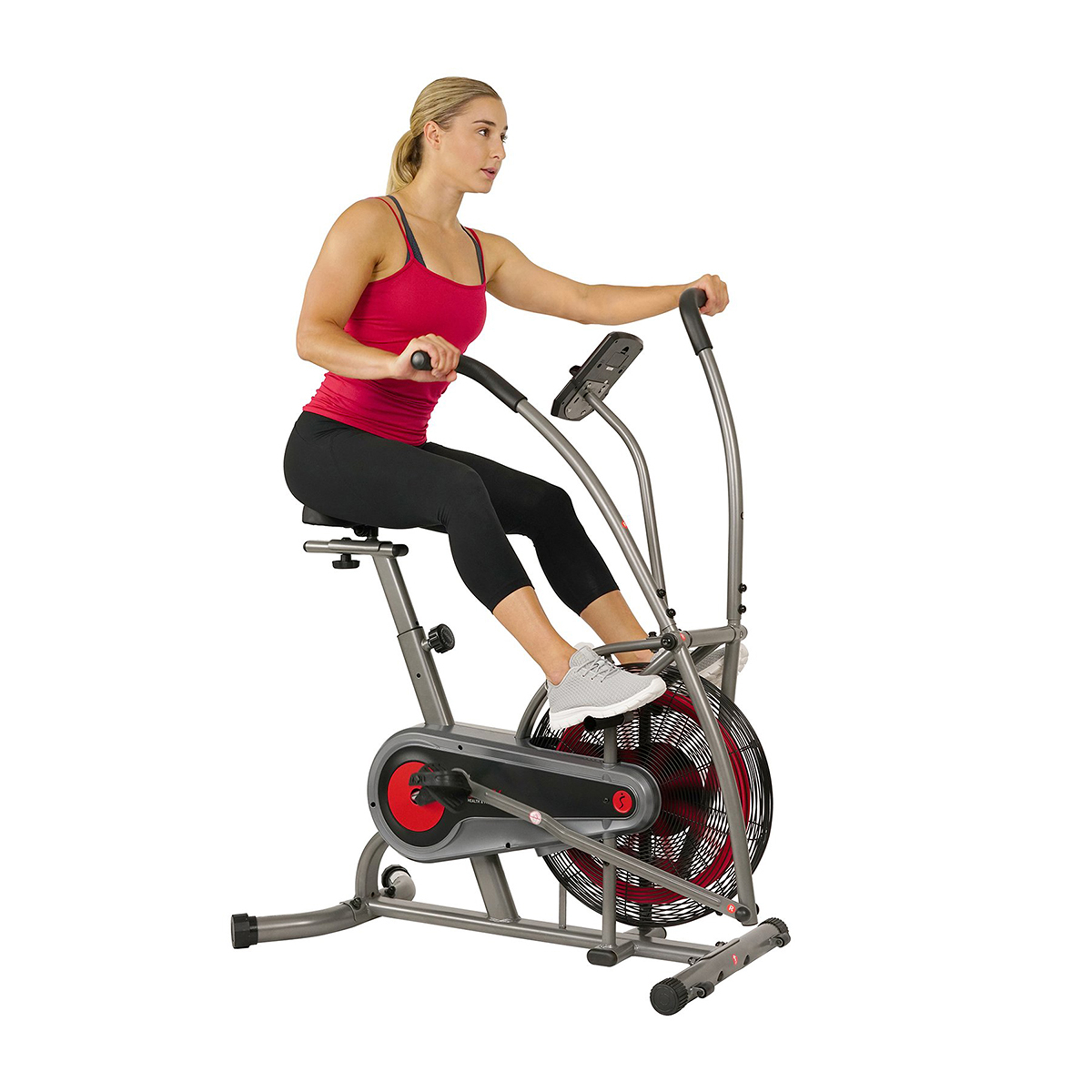Sunny Health & Fitness Stationary Motion Fan Air Bike Exercise Machine, Indoor Home Cycling Trainer Static Bicycle, SF-B2916 - image 6 of 8