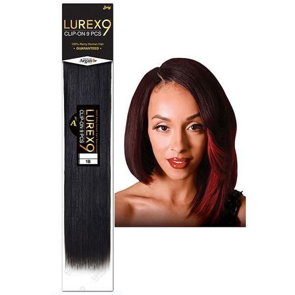 Zury Lurex 9 Clip-On 9 Pc 100% Human Hair 12", 1B