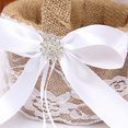 thumbnail image 2 of 1 juego de cesta de lino para boda, almohada para anillos con lazo de encaje, decoración para anillos, suministros para bodas, 2 of 5