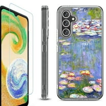 For Samsung Galaxy A26 5G Phone Case Cover, Shockproof Bumper Hybrid Case with Tempered Glass Screen Protector, by OneToughShield - Water Lilies
