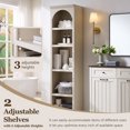 thumbnail image 4 of SinCiDo Arched Bathroom Storage Cabinet with Adjustable Shelves, 5-Tier Narrow Bathroom Cabinet for Bathroom, Kitchen, Living Room, Cream, 4 of 7