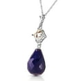 thumbnail image 2 of Galaxy Gold 14K White Gold 9.3 Carat White Topaz and Sapphire Pendant Necklace - September Birthstone - Courage & Clarity - 16" to 24" - Fine Jewelry for Women, 2 of 3