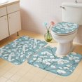 thumbnail image 4 of Spring Flower Bathroom Rugs Set White Floral Vintage Blue Watercolor Non Slip Absorbent Soft Bath Mats 3 Piece Set with Bathroom Rug, U-Shaped Floor Mat, Toilet Seat Cover Large Size, 4 of 9