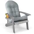 thumbnail image 1 of Costway Adirondack Chair HIPS Adirondack Chair with Cup Holder & Cushion Grey, 1 of 8
