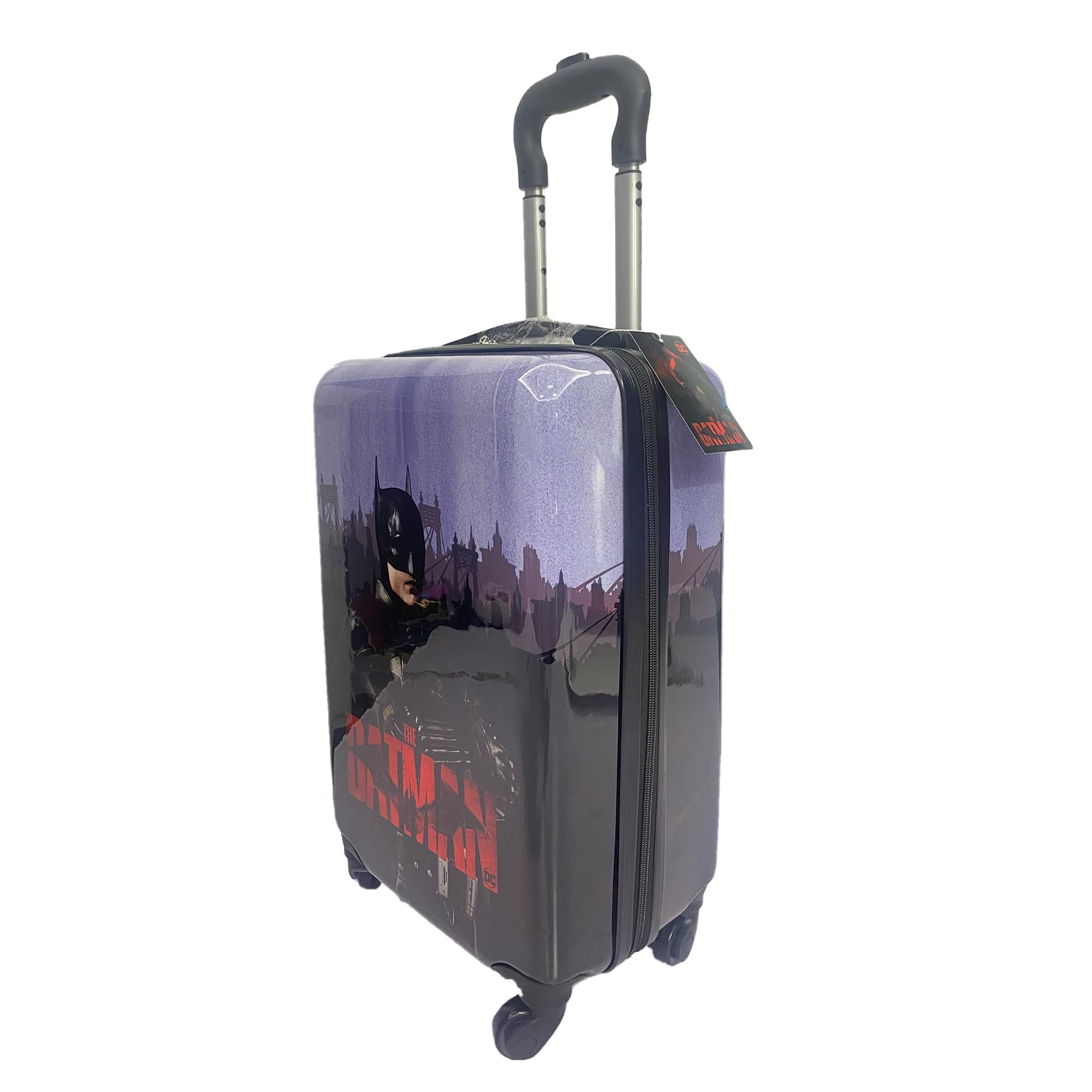 Fast Forward Batman Black Luggage 20 Inches Hardsided Tween Spinner Carry-On Travel Trolley Rolling Suitcase for Kids