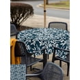 thumbnail image 5 of Outdoor Tablecloths with Umbrella Hole & Zipper, Navy Blue Spring Floral 54x54 Inch Square Tablecloths, Farmhouse Flowers Elegant Pastoral Waterproof Table Cloth, Patio/Pool/Picnic Table Covers, 5 of 8