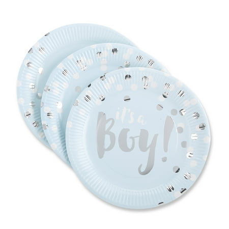 (4 pack) (4 Pack) It's a Boy! Foil Paper Plates (Set of 8)