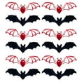 thumbnail image 4 of Sylvtty 12 Pcs Halloween Bat Wall Sticker Decorations Large Hollow Out Bats Wall Decals for Wall Glass Mirror Living Room Decor, 4 of 7