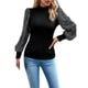 thumbnail image 2 of Suéteres Prolriy para mujer, blusas de lentejuelas brillantes, blusas de manga larga con globos y lentejuelas, blusas elegantes para fiestas, ropa de club, suéteres para mujer, blusas para mujer,, 2 of 7