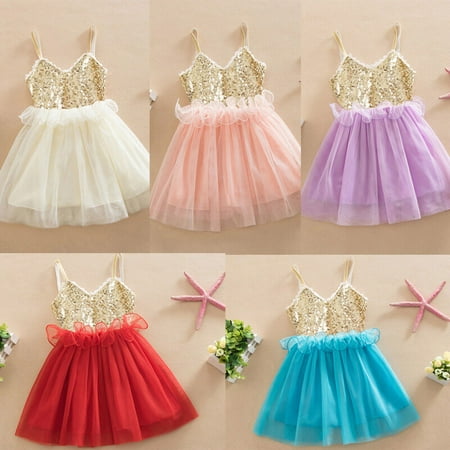 Sequins Princess Baby Girl Dress Lace Tulle Party Gown Fancy Dresses Birthday