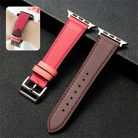 Leather Band Compatible with Apple Watch Band 44mm 45mm 42mm Women Men , Wristbands Replacement Strap Bracelet for iWatch Serie 8 7 6 5 4 3 2 1