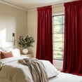 thumbnail image 2 of NICETOWN Red Velvet Curtains 84 inch Length 2 Panels Set, Christmas Room Darkening Thermal Insulated Noise Reducing Rod Pocket Treatment Window for Living Room, 2 of 10