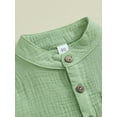 thumbnail image 6 of Musuos Boys Summer 2PCS Shorts Sets 6M 12M 18M 24M 3Y 4Y Short Sleeve Button Up Tops and Solid Color Shorts Sets, 6 of 10